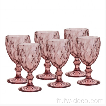 Ensemble de verre en cristal vintage coloré pour le mariage